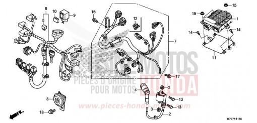 FAISCEAU SECONDAIRE/BOBINE D'ALLUMAGE SH125ADK de 2019